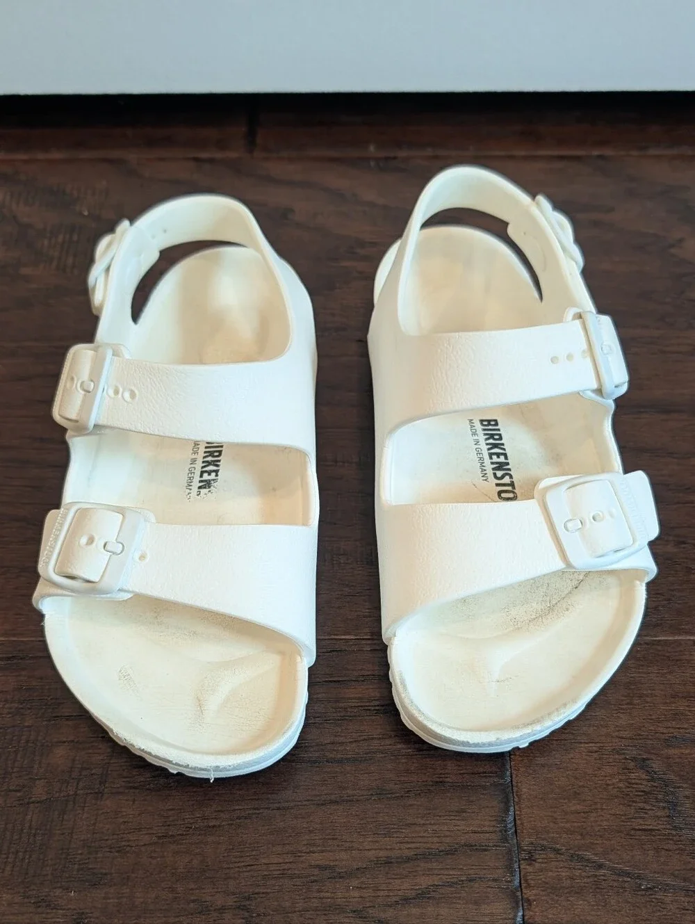 BIRKENSTOCK Kids' White Two-Strap Sandals Size 13